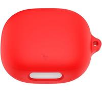 Housse Silicone Antichoc Pour Anker Soundcore Liberty 4 Pro - Protection Slim Résistante Aux Rayures, Compatible Charge Sans Fil, Avec Attache - Rouge