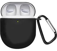 Housse silicone antichoc pour Xiaomi Redmi Buds 3 Pro / Airdots 3 Pro - souple et flexible, protection poussière, mousqueton inclus - noir