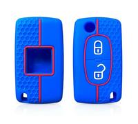 Housse Silicone Coque de n Silicone pour e Voiture pour Citroen C3 C Crosser pour Peugeot 308 307 207 206 307S 307sw 407 607 3008 5008 Porte-clés de télécommande-Blue New(2 BTN)