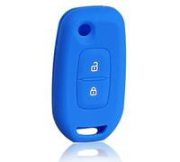 Housse Silicone Coque de n Silicone pour e Voiture pour Renaut Logan Captur Sandero Stepway Duster 2019-2020 2button Porte-clés de télécommande-Blue