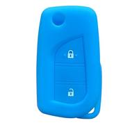Housse Silicone Coque de n Silicone pour e Voiture pour Yaris Rav4 2016-2018 pour Peugeot 108 pour Citroen C1 2019 Porte-clés de télécommande-Light Blue