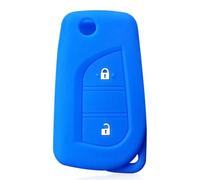 Housse Silicone Coque de n Silicone pour e Voiture pour Yaris Rav4 2016-2018 pour Peugeot 108 pour Citroen C1 2019 Porte-clés de télécommande-Blue
