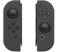 Housse Silicone Noire pour Joy-Con Nintendo Switch - Étui Souple Gauche et Droit - Protection Antichoc - Straße Game