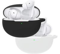 Housse Silicone Pour Oppo Enco Air 3 Pro - Protection Antichoc 360° Compatible Recharge Sans Fil, Ultra¿Fine 3 Mm, Lot De 2 (Noir Et Blanc)