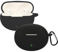 Housse Silicone Pour Oppo Enco Air 4 Pro Avec Mousqueton ¿ Ultra Fine, Anti-Choc Et Anti-Rayures, Compatible Charge Sans Fil, Noir