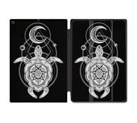 Housse Smart Cover Pour Ipad 10.2 Animaux Maori Tortue Noir