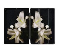 Housse Smart Cover Pour Ipad 10.2 Fleur Lys Noir