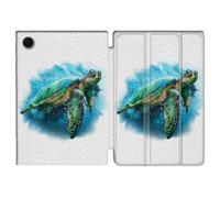 Housse Smart Cover Pour Samsung Galaxy Tab A8 (2022) 10.5 Animal Tortue Blanche Multicolore