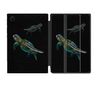 Housse Smart Cover Pour Samsung Galaxy Tab A8 (2022) 10.5 Animal Tortue Noire Multicolore