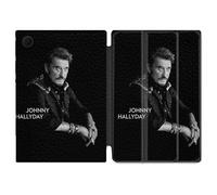 Housse Smart Cover Pour Samsung Galaxy Tab A8 (2022) 10.5 Musique Johnny Hallyday Noir