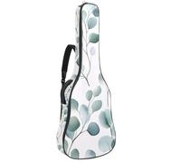 Housse souple pour guitare acoustique avec 2 poches et boucle de suspension arrière pour basse électrique de 101,6 cm, 104,7 cm, 106,7 cm, aquarelle, bleu, rose, fleurs sauvages et papillons prairie