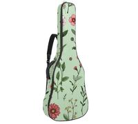 Housse souple pour guitare acoustique, avec 2 poches et boucle de suspension arrière pour guitare classique basse électrique de 101,6 cm, 104,7 cm, 106,7 cm, fleur de lotus colorée et libellules