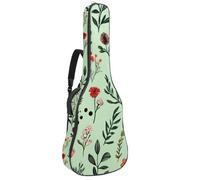 Housse souple pour guitare acoustique, avec 2 poches et boucle de suspension arrière pour guitare classique basse électrique de 101,6 cm, 104,7 cm, 106,7 cm, fleur de lotus colorée et libellules