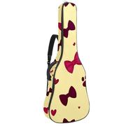 Housse souple pour guitare acoustique avec 2 poches et boucle de suspension arrière pour guitare classique basse électrique de 101,6 cm, 104,7 cm, 106,7 cm, jolis nœuds papillon, cœurs et pattes sur