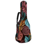 Housse souple pour guitare acoustique, avec 2 poches et boucle de suspension arrière pour guitare classique basse électrique de 101,6 cm, 104,7 cm, 106,7 cm, fleur de lotus colorée et libellules