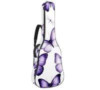 Housse souple pour guitare acoustique avec 2 poches et boucle de suspension arrière pour guitare classique basse électrique de 101,6 cm, 104,7 cm, 106,7 cm, fleurs de lotus roses dans un style vintage