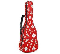 Housse souple pour guitare acoustique avec 2 poches et boucle de suspension arrière pour guitares classiques de 101,6 cm, 104,1 cm, 106,7 cm, petits cœurs mignons avec pois sur fond rose, Multicolore