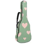 Housse souple pour guitare acoustique avec 2 poches et boucle de suspension arrière pour guitares classiques de 101,6 cm, 104,1 cm, 106,7 cm, petits cœurs mignons avec pois sur fond rose, Multicolore