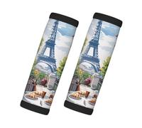 Housse souple pour poignée de bagage Café parisien avec motif Eiffel pour valise, étiquettes d'identification pour valises, accessoires essentiels pour les voyages