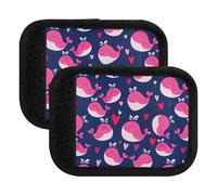 Housse souple pour poignée de bagage Motif baleines de Saint-Valentin Rose, Rose Valentine Baleines Bleu, one sizex2