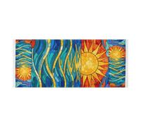 Housse supérieure de réfrigérateur avec sac latéral robuste pour lave-linge et sèche-linge - Coucher de soleil sur l'océan - Pour lave-linge et micro-ondes - 130 x 55,9 cm