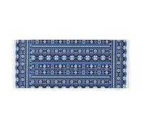 Housse supérieure en dentelle pour machine à laver avec sac latéral robuste pour machine à laver - Tapis de protection contre la poussière bordé de fleurs bleu électrique pour réfrigérateur, rouleau