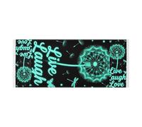 Housse supérieure pour lave-linge avec sac latéral robuste pour machine à laver - Motif papillon bleu pissenlit - Compatible avec la plupart des machines à laver ou sèche-linge - 130 x 55,9 cm