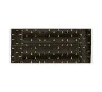 Housse supérieure réutilisable pour machine à laver avec bord en dentelle avec sac latéral - Tapis de protection amusant à rayures océaniques dorées et noires pour buanderie et cuisine - 130 x 55,9 cm
