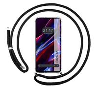 Housse Suspendue Transparente Compatible Avec Xiaomi POCO X5 5G Avec Cordon Noir