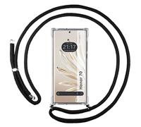 Housse Suspendue Transparente Pour Huawei Honor 70 5G Avec Cordon Noir