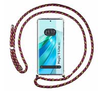 Housse Suspendue Transparente Pour Huawei Honor Magic 5 Lite 5G Avec Cordon Rose