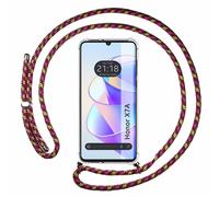Housse Suspendue Transparente Pour Huawei Honor X7A Avec Cordon Rose / Doré