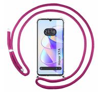 Housse Suspendue Transparente Pour Huawei Honor X7A Avec Cordon Rose Fuchsia