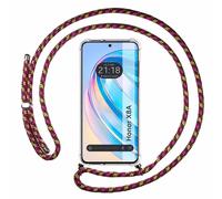 Housse Suspendue Transparente Pour Huawei Honor X8A Avec Cordon Rose / Doré