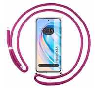 Housse Suspendue Transparente Pour Huawei Honor X8A Avec Cordon Rose Fuchsia