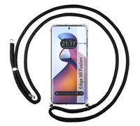 Housse Suspendue Transparente Pour Motorola Edge 30 Fusion 5G Avec Cordon Noir