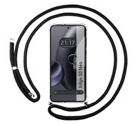 Housse Suspendue Transparente Pour Motorola Edge 30 Neo 5G Avec Cordon Noir