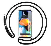 Housse Suspendue Transparente Pour MOTOROLA MOTO E32 4G Avec Cordon Noir