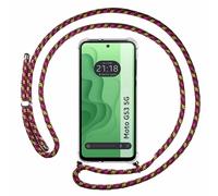 Housse Suspendue Transparente Pour Motorola Moto G53 5G Avec Cordon Rose / Doré