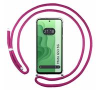 Housse Suspendue Transparente Pour Motorola Moto G53 5G Avec Cordon Rose Fuchsia