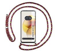 Housse Suspendue Transparente Pour Motorola Moto G73 5G Avec Cordon Rose / Doré