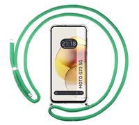 Housse Suspendue Transparente Pour Motorola Moto G73 5G Avec Cordon Vert Eau
