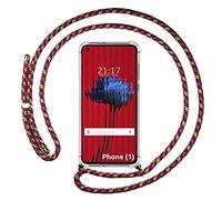 Housse suspendue transparente pour Nothing Phone 1 avec cordon rose/doré