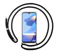 Housse Suspendue Transparente Pour Oppo A16 / A16S Avec Cordon Noir