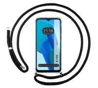 Housse Suspendue Transparente Pour Oppo A16K Avec Cordon Noir