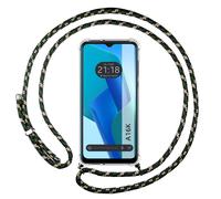 Housse Suspendue Transparente Pour Oppo A16K Avec Cordon Vert / Doré