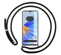 Housse Suspendue Transparente Pour Oppo A17 Avec Cordon Noir