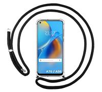 Housse Suspendue Transparente Pour Oppo A76 / A96 Avec Cordon Noir