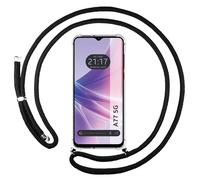Housse Suspendue Transparente Pour Oppo A77 5G Avec Cordon Noir
