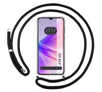 Housse Suspendue Transparente Pour Oppo A78 5G Avec Cordon Noir